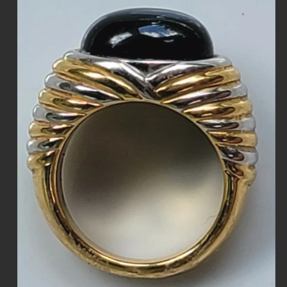 Vintage 14k Gold Onyx Ring-Gemstone Ring-Onyx Jewelry-Estate Jewelry 4.4gm